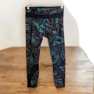 Lululemon Inspire Tight II Mesh Palm Lace Tofino Teal Multi size4‎